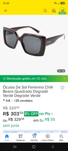 Óculos escuros femina chama no zap *26