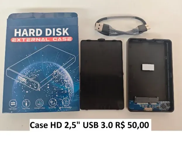 adaptador ssd/hd p/ USB 3.0- 50,00 / case usb 2.0 - 40,00