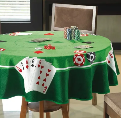 Toalha de Mesa Redonda para Jogos Aveludada Dohler Redonda 160cm NOVA