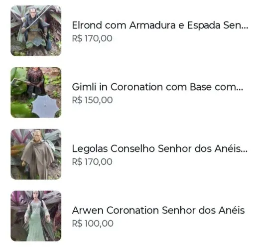 Lote com 4 Figuras - Senhor dos Anéis - Toy Biz (DESCONTO NO LOTE)