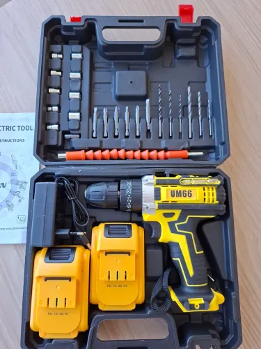 Parafusadeira e Furadeira Sem Fio 48V - Kit Completo com Maleta + 2 Baterias