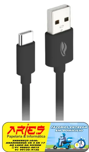 CABO USB X USB TIPO C 1 METRO 3A C3TECH CB-C10BK