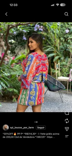Vestido listra rendeira farm