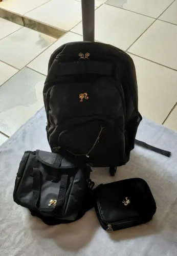 03 peças - Jogo mochila escolar