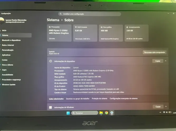 Ultima Oferta - Notebooke Aspire 5 - Extremamente novo
