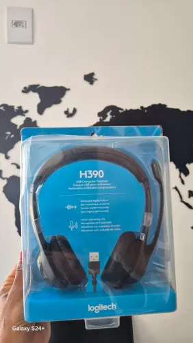 Headset USB Logitech Preto com Fio H390