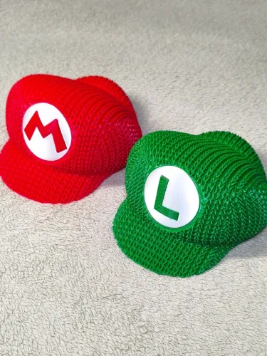 Kit Mario e Luigi Chapéus Decorativos 3D Super Mario Bros