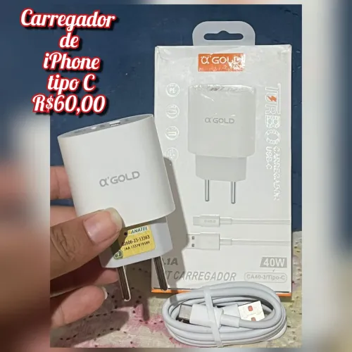 Carregador de iPhone tipo C