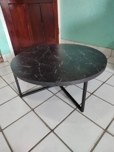 Mesa de Centro Industrial Redonda 70cm