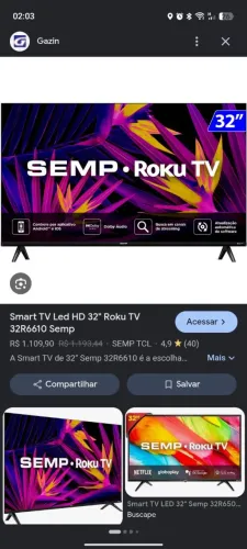 Tv semp 32 polegadas