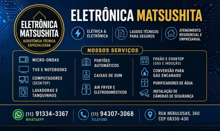 Eletrônica matsushita <br>Faço conversão do seu fogão para gás natural!