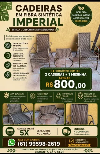 Cadeiras em Fibra Sintética Imperial 