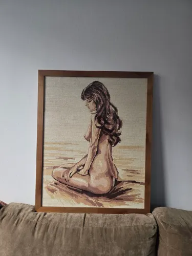 Quadro arte em meio ponto (emoldurado e com vidro)