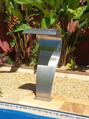Cascata Piscina Naja Aço Inox - 105cm x 50cm excelente top grande 