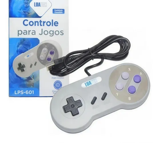 Controle Retro Para Nintendo Snes Usb Pc Notebook Emulador