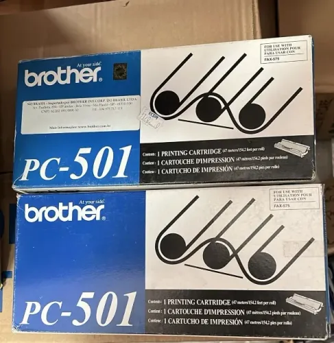 Kit 02 Cartuchos De Fita Brother Pc-501 Para Impressoras