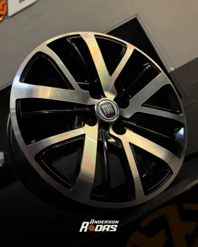 JOGO DE RODAS ARO 15x6 FIAT KR S27 BD-BLACK DIAMOND (4x98)