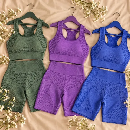 Kit 3 conjuntos  Fitness Femininos Curtos P/M Novos Nunca Usados