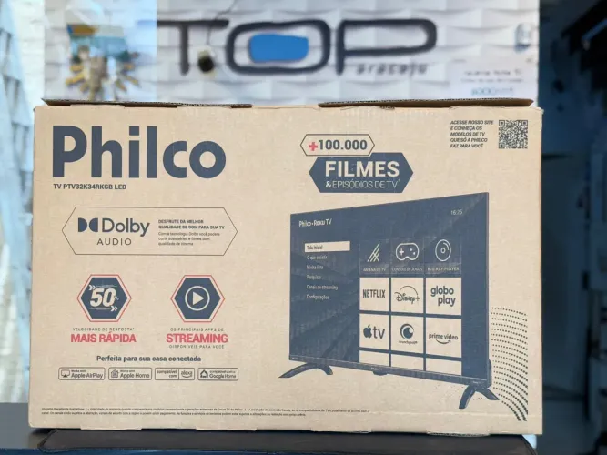 ? TV PHILCO SMART TV LED 32? - NOVA, LACRADA + NOTA FISCAL