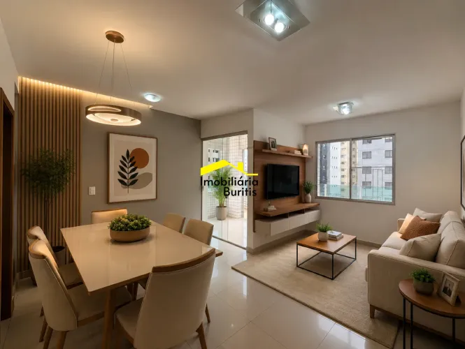 Apartamento com área privativa para aluguel, 3 quartos, 1 suíte, 3 vagas, Buritis - Belo H