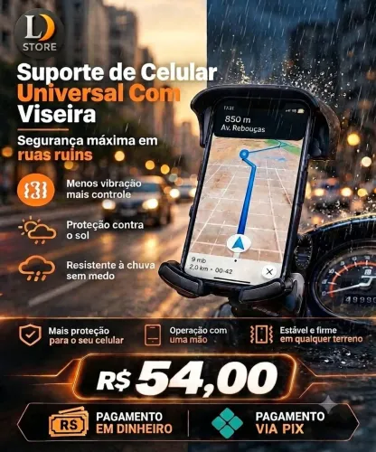 Suporte de celular para moto ou Bike a prova d'água