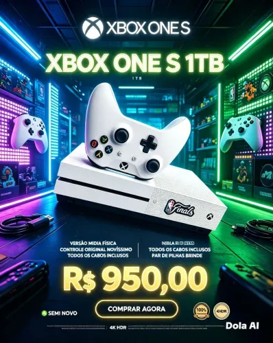 Xbox One S 1 Terabyte Versão Mídia Física - SEMI NOVO