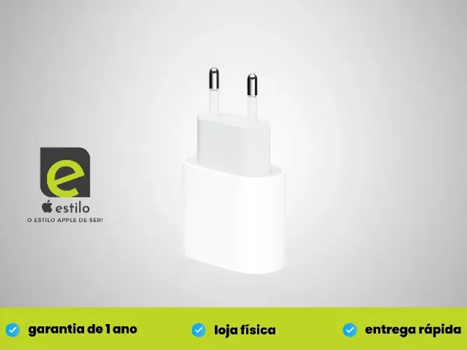 Adaptador carregador USB-C Apple 20W - Original - Novo - Loja Física