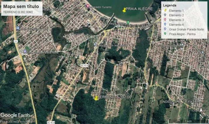 Chácara com 8.392 m² à venda no bairro Nossa Sra. de Fátima em Penha, Santa Catarina a ape