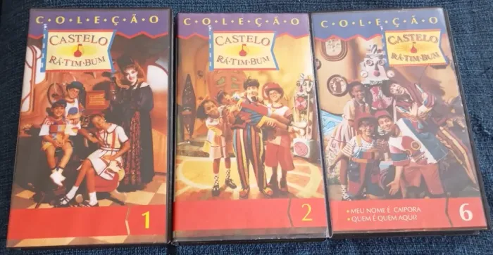 3 VHS Coleção Castelo Rá Tim Bum Volumes 1, 2 E 6