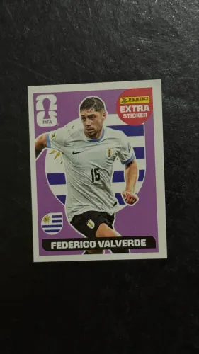 Figurinha Extra Sticker Federico Valverde Lilás Copa do Mundo 2026 Panini