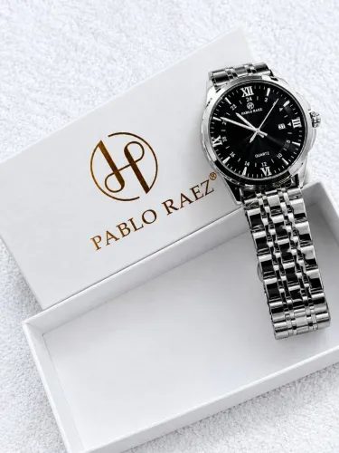 ( Parcelo no cartão ) Relógio Masculino Pablo Raez Black Dial