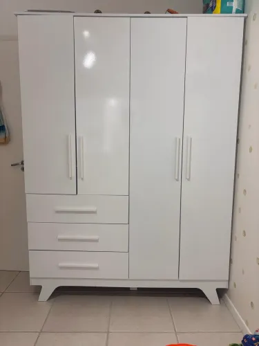 Guarda Roupa Infantil 4 Portas 3 Gavetas Retro