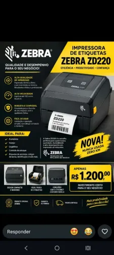 Impressora zebra Zd220
