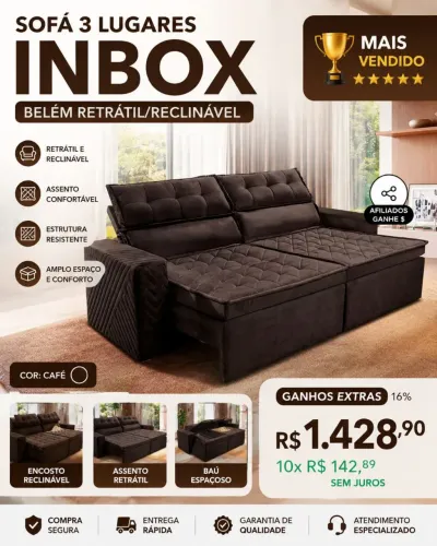Vendos sofá 3 lugares e produtos