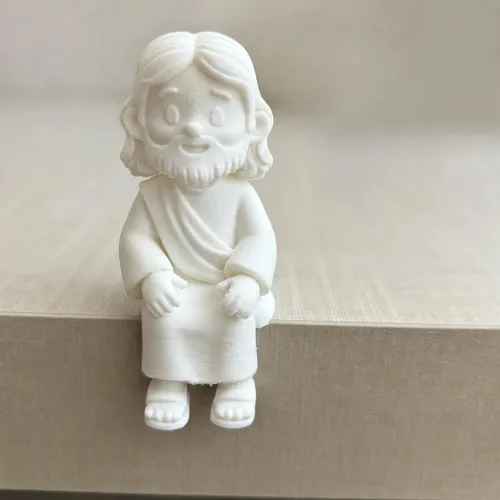 mini jesus sentado companheiro decoração branco 7,5cm novo