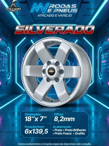 JOGO DE RODAS ARO 18 SILVERADO