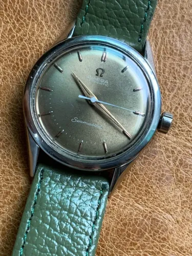 Omega Seamaster Vintage Mostrador Fumé / Verde ? Calibre 471 Automatic (Década de 1950)