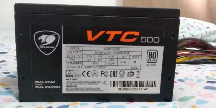 Fonte cougar 500w 80 plus