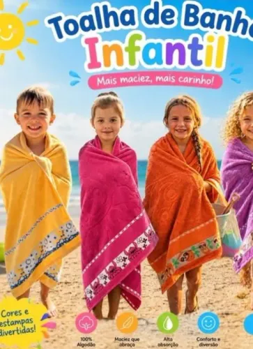 Toalha infantil algodão