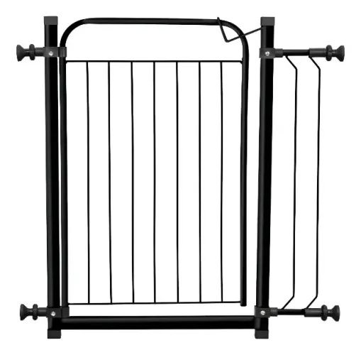 Portão Segurança Grade Aramado Preto Aço Ajustável Altura 80cm