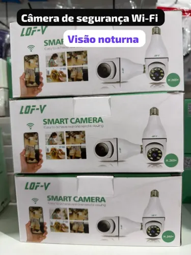 Câmera Lâmpada De Segurança Wi-Fi Giro 360°