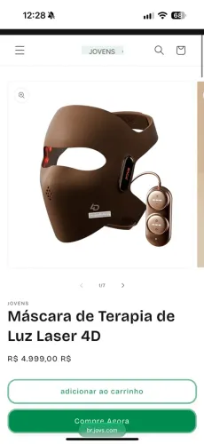 Máscara Jovs rejuvenescimento - Máscara de terapia com luz laser 4D