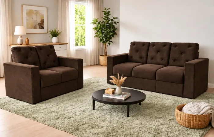 Vendo sofá marrom 3 e 2 lugares - entregamos hoje