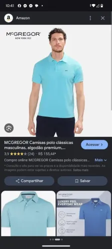 Blusa pólo Mc Gregor tamanho médio sem avarias 