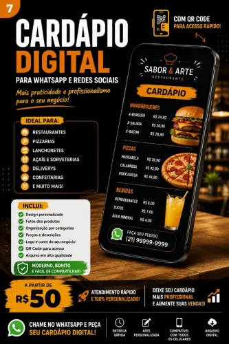 Cardápio Digital para WhatsApp | Restaurante, Lanchonete e Delivery