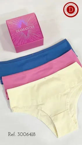 Kit três calcinhas da diamantes langerie 