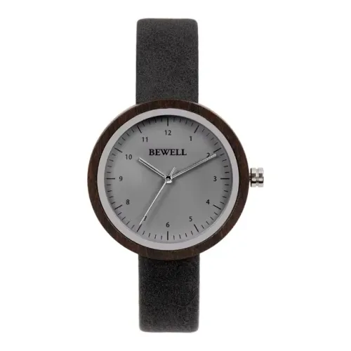 Relógio Bewell Feminino em Madeira Cores Black, Blue, Gray, Gold