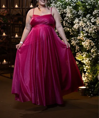 Vestido Rosa com Brilho