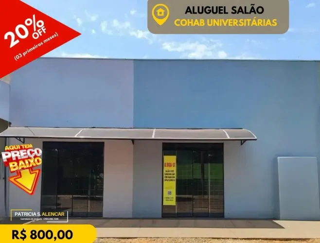 Salão para locação no bairro Cohab