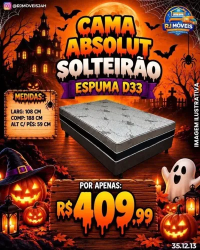 409,99 - Cama Absolut espuma d33 solteirão - direto de fábrica